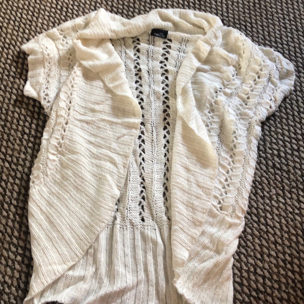 Rue 21 sweater cover up, beautiful white & sparkly